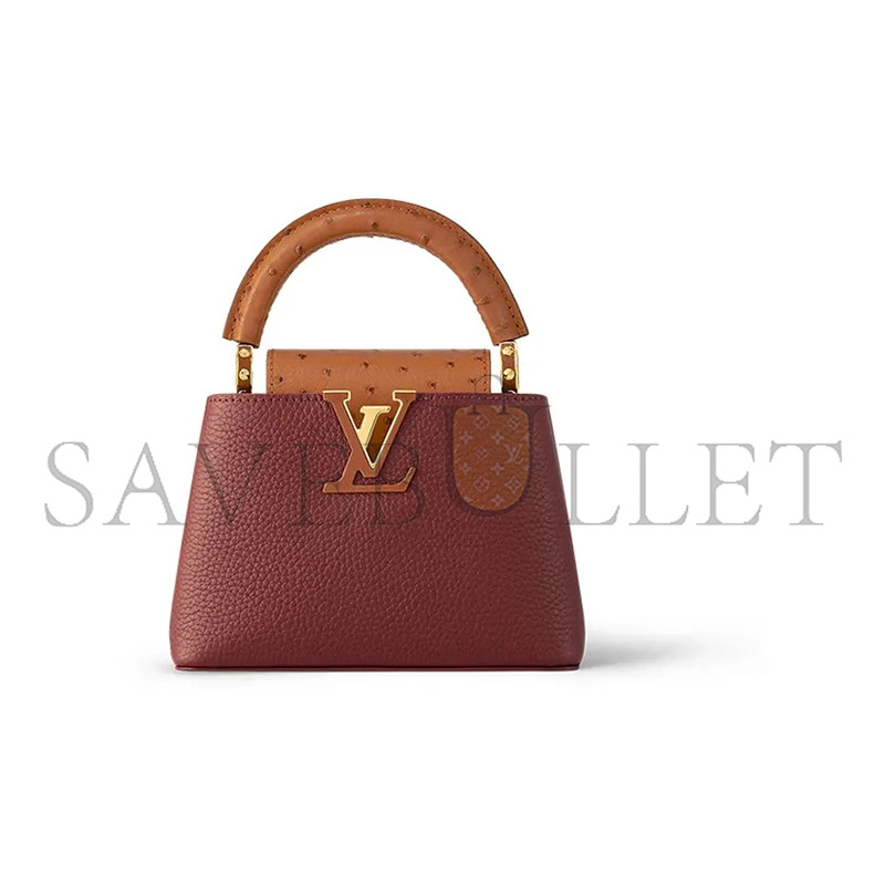 l0*is V*t0n capucines mini with ostrich handle n81409 (21*14*8cm)